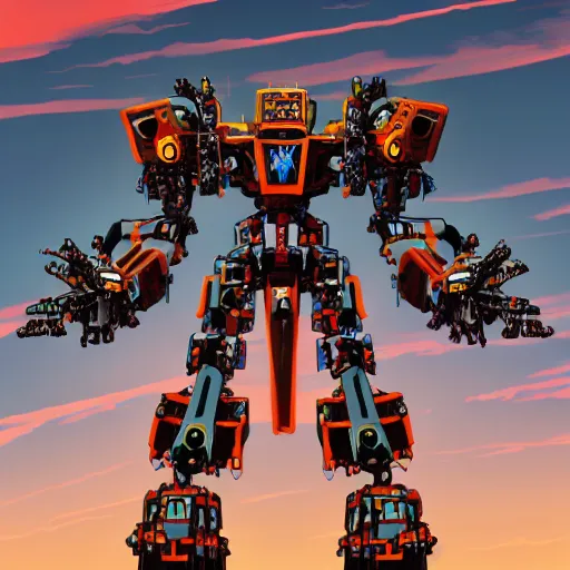 Image similar to an aztec mecha, height : 1 8 meters, anime key visual, 4 k