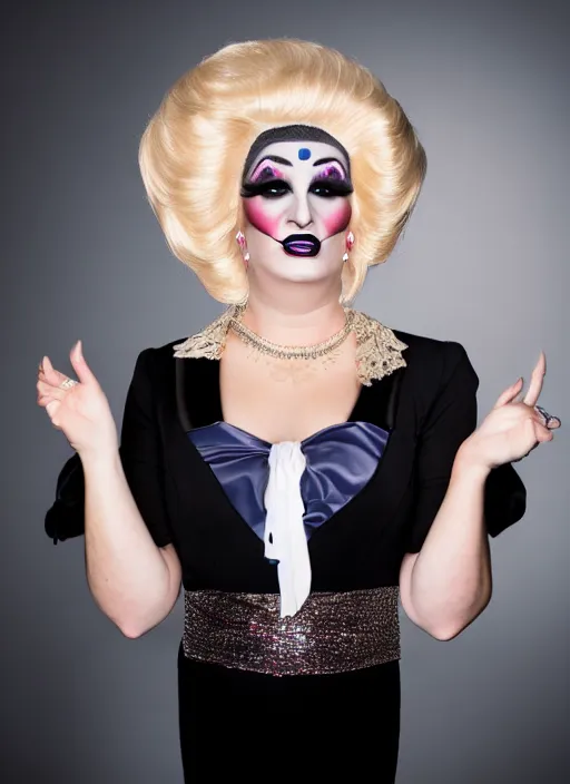 Image similar to studio portrait of ted cruz in full drag dressed in drag dressed as a woman makeup, 8 k, studio lighting, key light, back light, sequents,