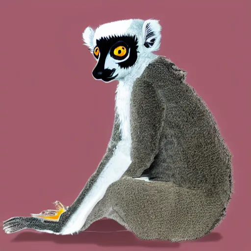 Prompt: lemur wearing traditional persian clothing