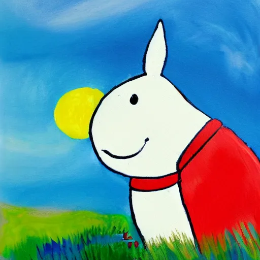 Image similar to illustrative painting of a moomin