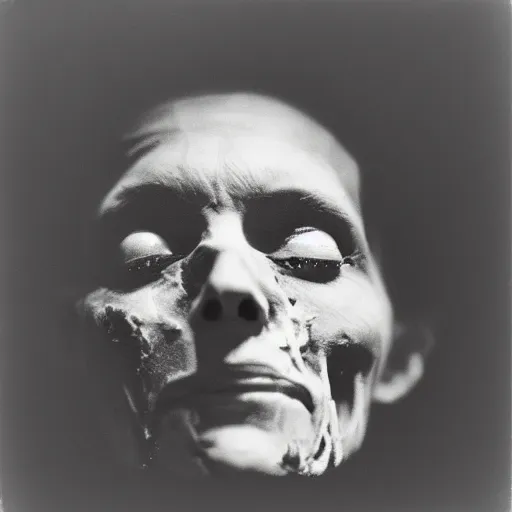 Image similar to black and white photograph the irradiated zombie wrapped in linen portrait dramatic lighting by Walker Evans