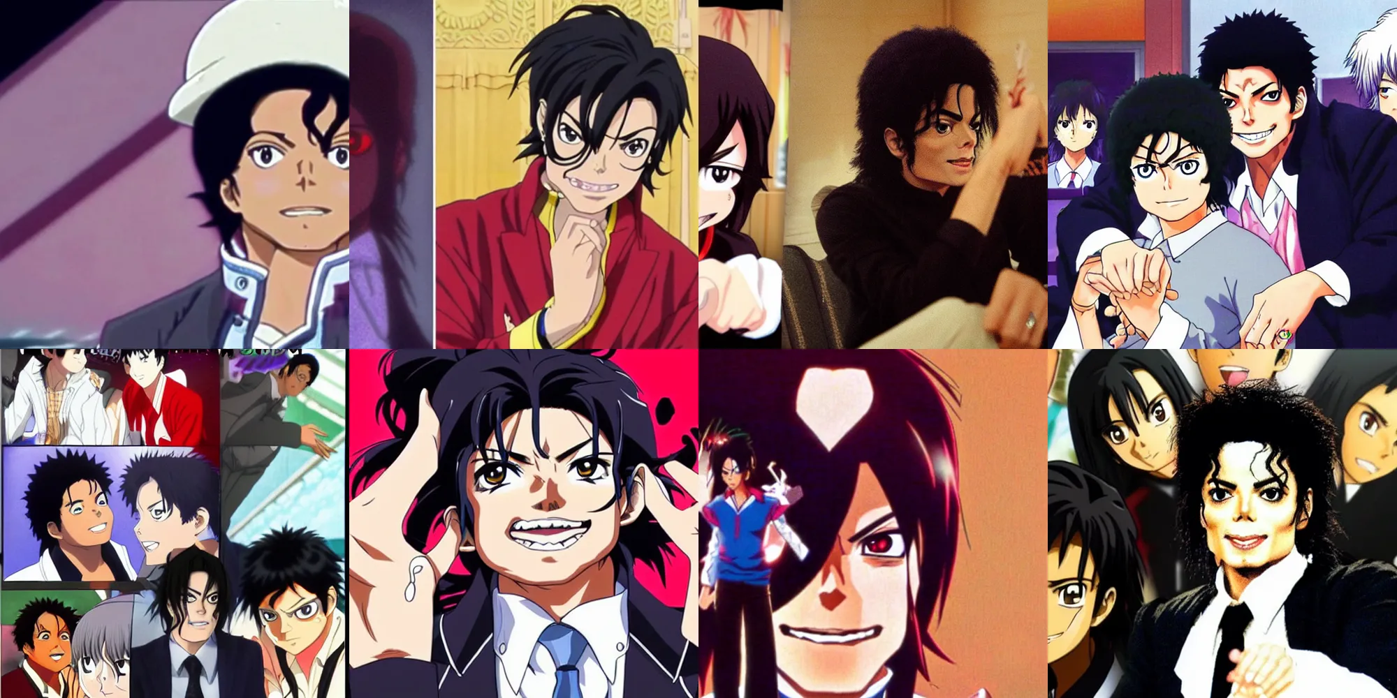 Prompt: Michael Jackson watching anime