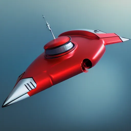 Image similar to Thunderbird-2, heavy rounded vessel, from the TV show Thunderbirds, octane render