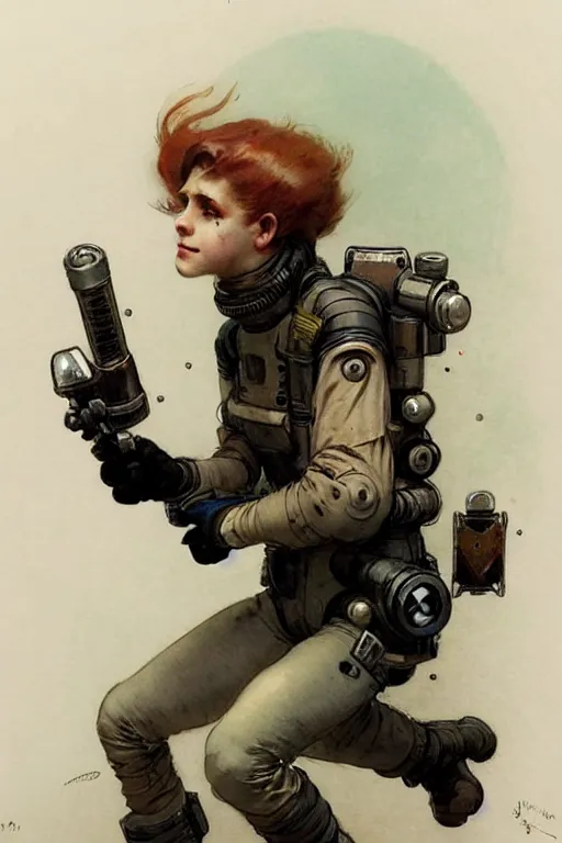 Prompt: ( ( ( ( ( 2 0 5 0 s retro future boy 1 0 old boy super scientest in space pirate mechanics costume full portrait.. muted colors. ) ) ) ) ) by jean - baptiste monge!!!!!!!!!!!!!!!!!!!!!!!!!!!!!! pose