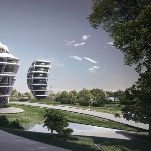 Image similar to futuristic buildings, city, in liberland