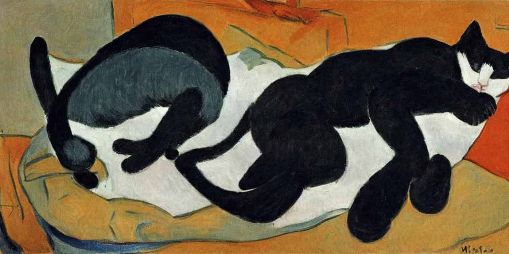 Image similar to sleeping cat by matisse