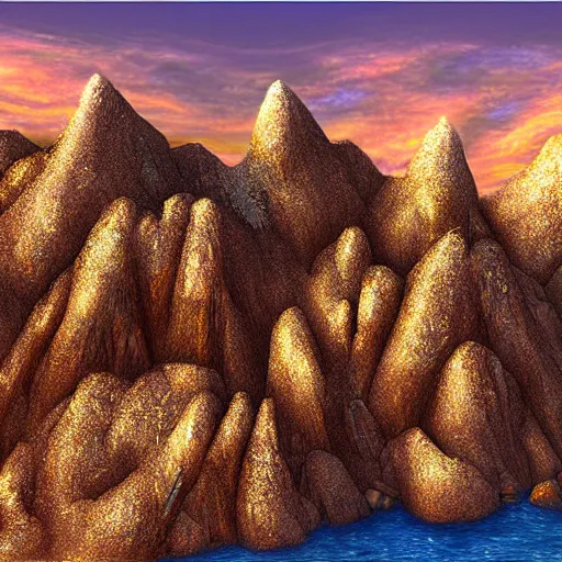 Image similar to rocky desert islands surrounded by steep glittering crystalline cliffs, high quality digital art