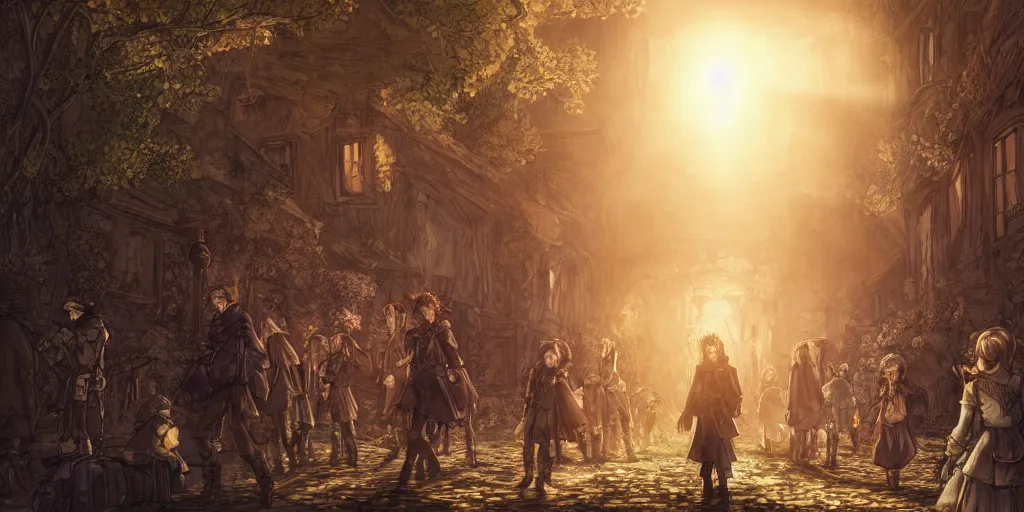 Image similar to it came as a joyous daybreak to end the long night of their captivity. ultrafine highly detailed colorful illustration, intricate linework, sharp focus, octopath traveler, final fantasy, unreal engine highly rendered, global illumination, radiant light, intricate environment