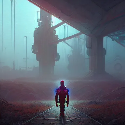 Prompt: intricate cyborg, hyper realistic digital painting by simon stalenhag, beksinski, thomas kinkade, greg rutkowski, sharp focus, dramatic lighting