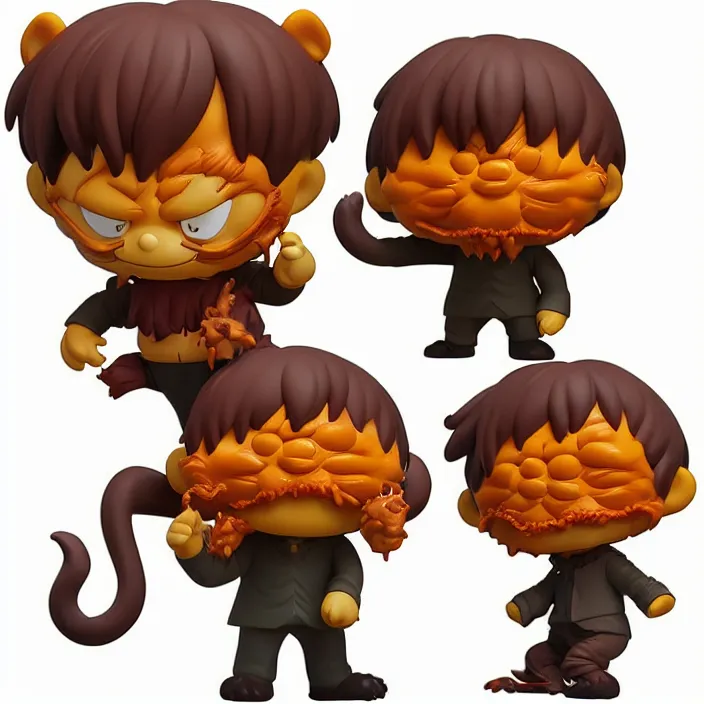 Prompt: eldritch abomination garfield, imsorryjon, An anime Nendoroid of Son Goku, figurine, detailed product photo