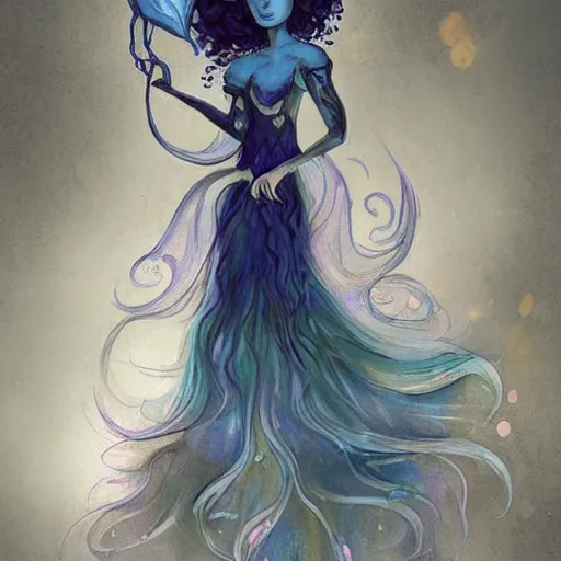 Image similar to beautiful otherworldly female water elemental spirit wearing a dress made of magic water, jordan jacinto, kelly mckernan, amy sol, 4 k digital concept art, character design, artstation, cgsociety