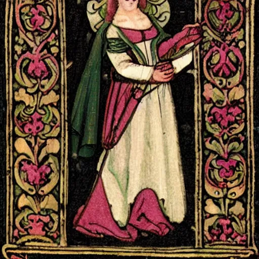 Image similar to medieval carnation lady