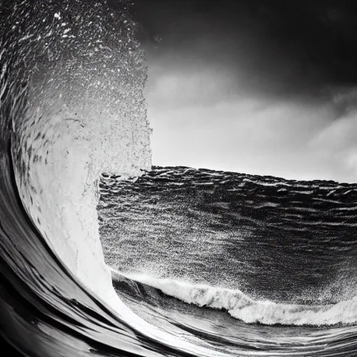 Prompt: A photo of the inside of a wave breaking”