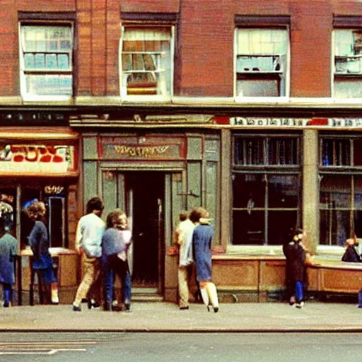 Image similar to the dublin pub, new hyde park, 1 9 8 0's, ultra realism