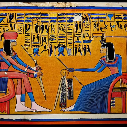 Prompt: An epic fantastic realism comic book style painting of the most beautiful portrayal of a 20-year-old, young, gorgeous, pale, Goth, friendly, amicable, casual, wears the ankh symbol, the key of life, the key of the Nile, is representative of eternal life in Ancient Egypt, Low angle, from below, worms-eye-view, 3-point perspective, unreal engine 5, DAZ, hyperrealistic, intricate, symmetrical, accurate, octane render, Arnold render, IMAX quality, cinematic, theatrical, dramatic, warm lighting, by Lee Jeffries, award-winning, awe-inspiring, ground-breaking, masterpiece , artgem, Dark Fantasy