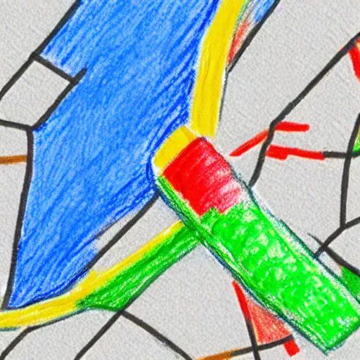 Prompt: crayon drawing of google maps