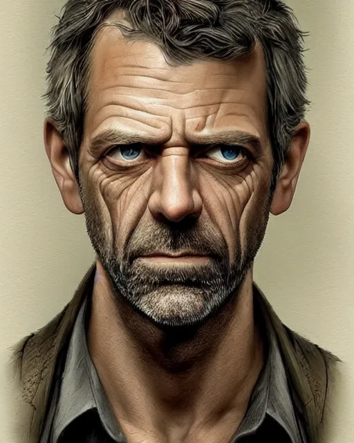 Prompt: dr. house, hyper realistic face, beautiful eyes, fantasy art, in the style of greg rutkowski, intricate, hyper detailed, smooth
