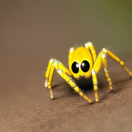 Image similar to a spider with black legs and a yellow body