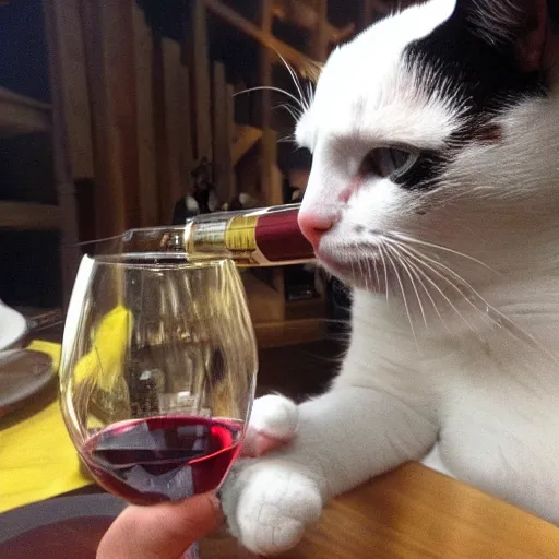 Image similar to cat is drinking wine