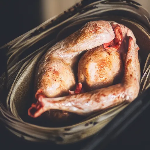 Prompt: chicken chicken fetus!!, trending on unsplash, portrait!!