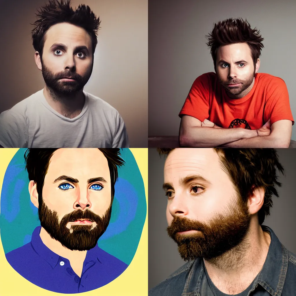 Prompt: portrait of Charlie Day