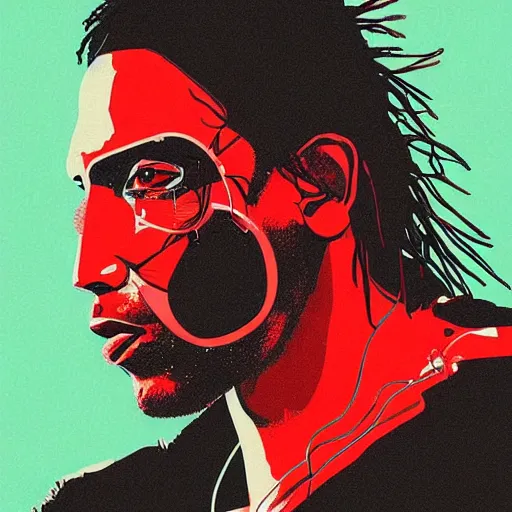 Image similar to portrait of kawhi leonard as half terminator with a robot eye by conrad roset, cybernetically enhanced, hyperdetailed, cyberpunk, cool, trending on artstation