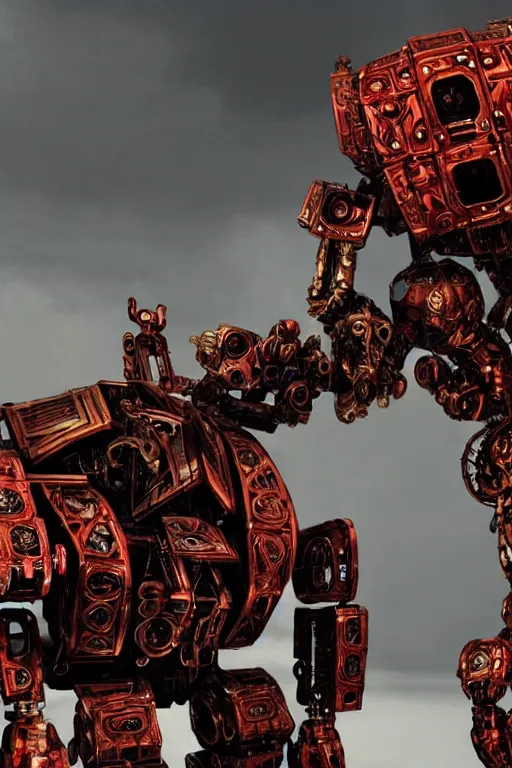 Image similar to a futurecore ornate boxing humanoid mecha in ruin city, baroque, mechanical structure, by real steel ( 2 0 1 1 ) and pacific rim and machine warrior 5, cryengine, frostbite 3 engine, scarlet and black scheme, sharp focus, 8 k realistic, high definition, insanely detailed, bright, ray tracing, realistic shaded, smooth face