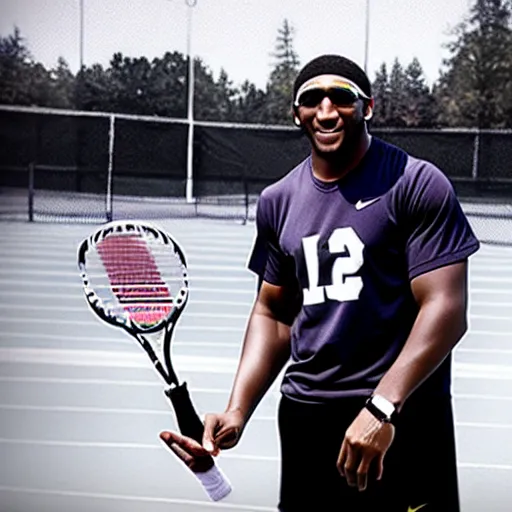 Image similar to ray lewis coaching high school girls tennis, promotional photograph