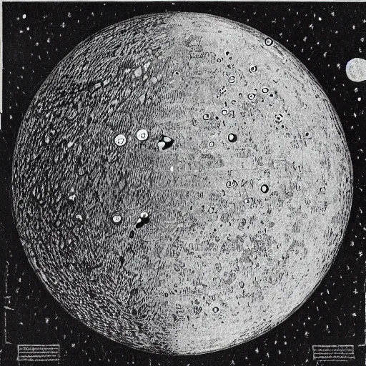 Image similar to map of the far side of the moon by leonardo,