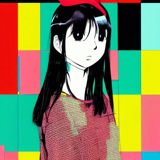 Image similar to a portrait of a girl by inio asano, hiroyuki takahashi color scheme