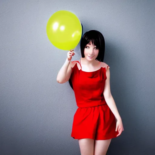 Image similar to anime girl with a balloon