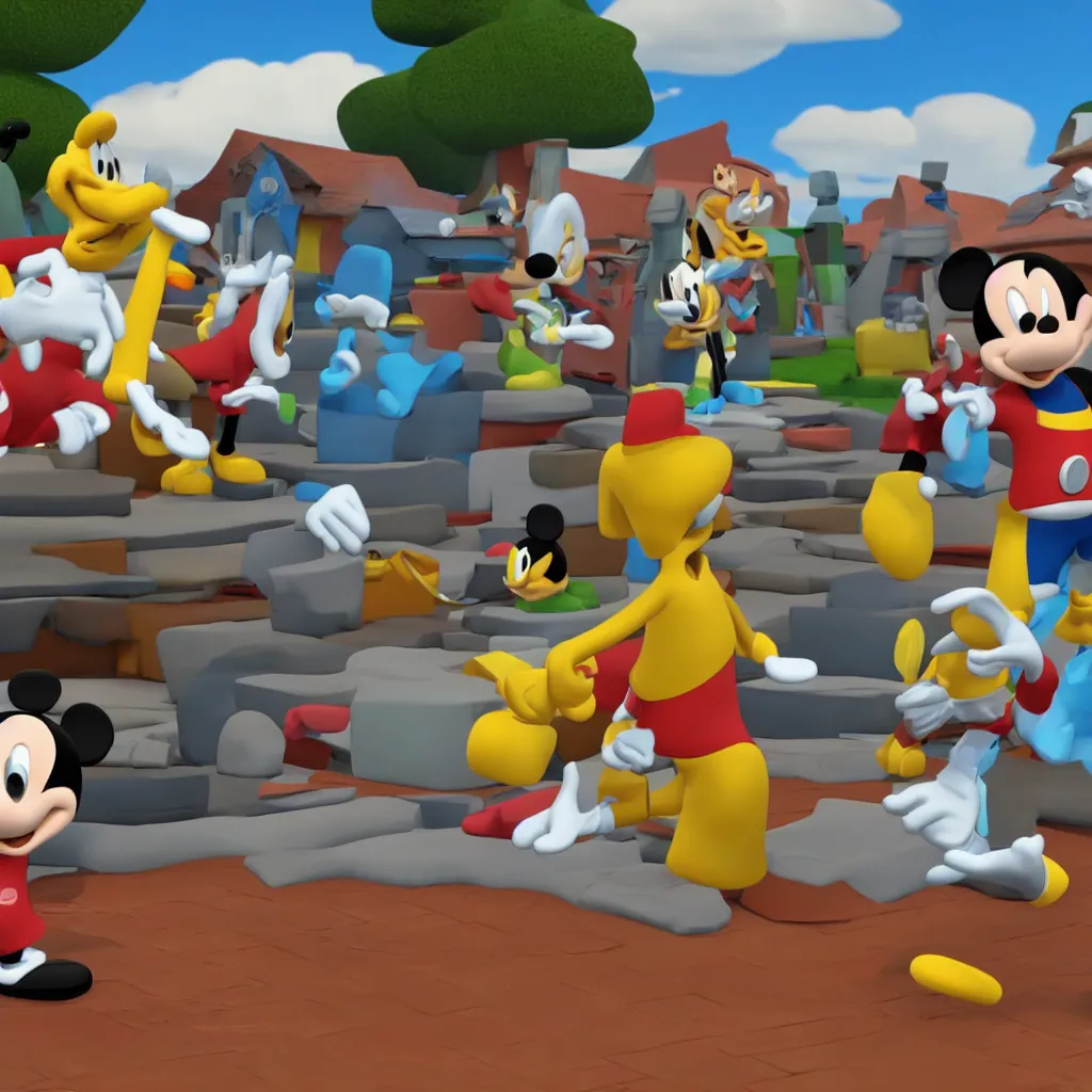 Prompt: walter white in the mickey mouse clubhouse, cartoon, 3 d, unreal engine