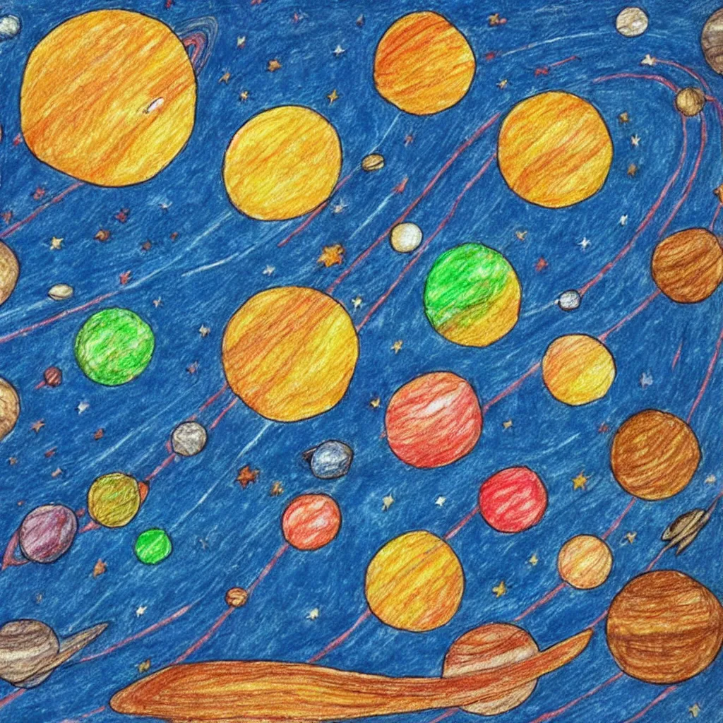 A Child s Drawing Of The Solar System Stable Diffusion