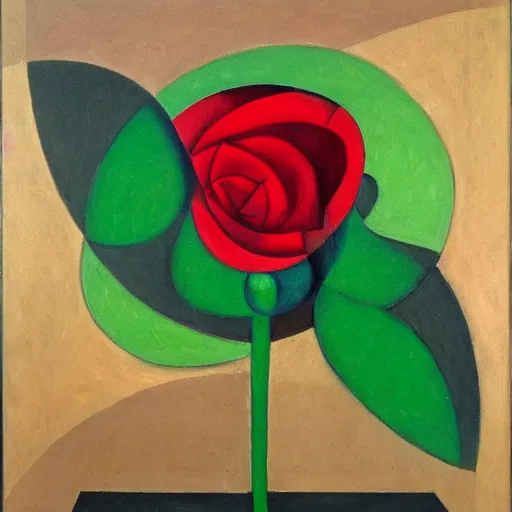 Image similar to red rose, cubism