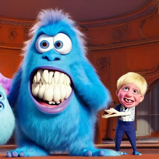 Image similar to boris johnson as a monster in monsters inc.