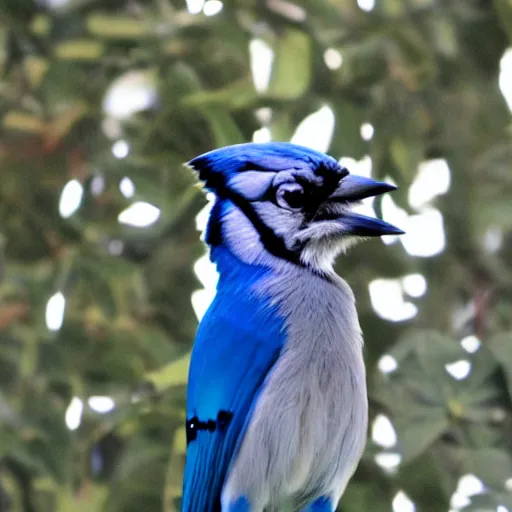 Image similar to bluejay giving a speech