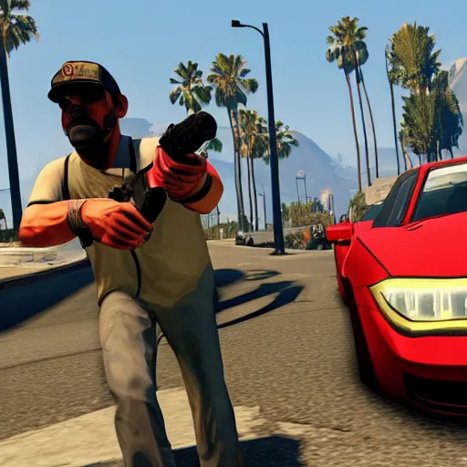 Image similar to GTA V screenshot with mario in it