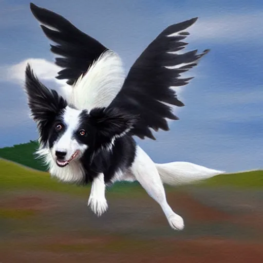 Image similar to Border collie with wings