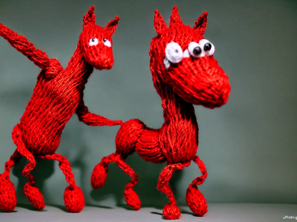 Prompt: yarny as a horse