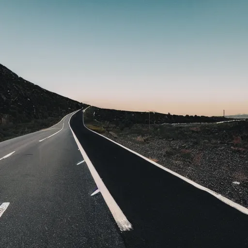 Image similar to parts of the moon are blocking the highway, cinematic, professional photographer