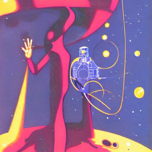 Prompt: Liminal space in outer space by Jack Gaughan