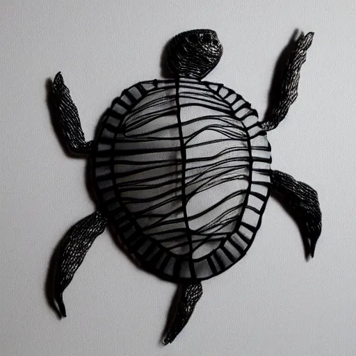 Image similar to wire sculpture of a turtle