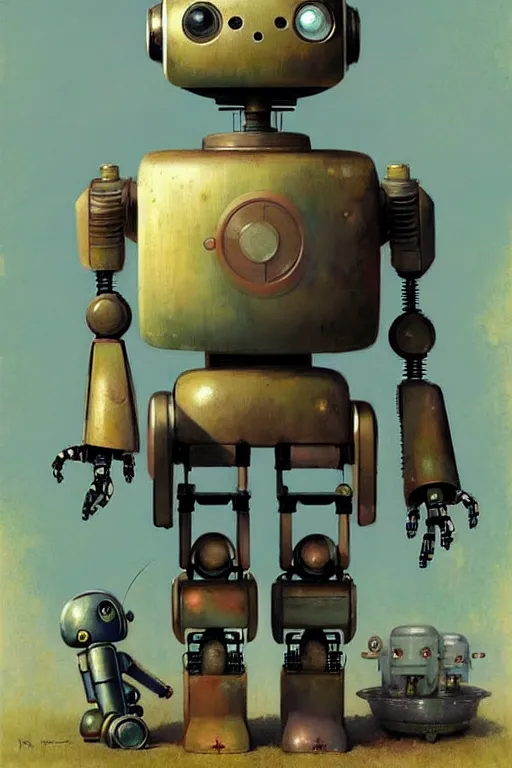 Image similar to childrens book layout ( ( ( ( ( 1 9 5 0 s robot, robert kinoshita, android. muted colors. ) ) ) ) ) by jean - baptiste monge, tom lovell!!!!!!!!!!!!!!!!!!!!!!!!!!!!!!
