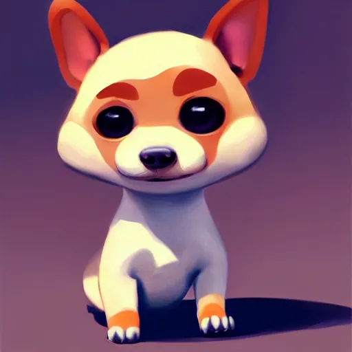 Image similar to goro fujita ilustration a cute baby puppy by goro fujita, painting by goro fujita, sharp focus, highly detailed, artstation