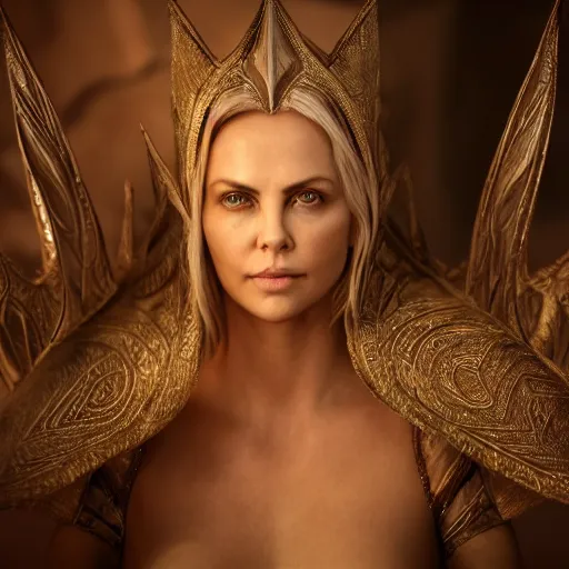 Prompt: Charlize Theron as an elven priestess, atmospheric lighting, intricate detail, cgsociety, hyperrealistic, octane render, RPG portrait, ambient light, dynamic lighting, hyper detailed, elegant, cinematic, awe inspiring, beautiful, unreal engine, 8k ultra hd, artstationHD, hyper detailed, elegant, cinematic, awe inspiring