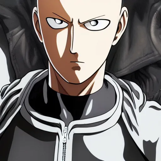 Image similar to Realistic one punch man, 4k, high detailed