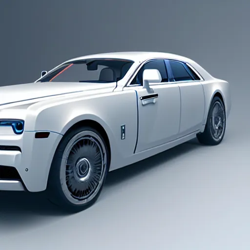 Image similar to 3 d octane render, super detailed, ray tracing, high quality, super realistic, futuristic rolls royce. front view