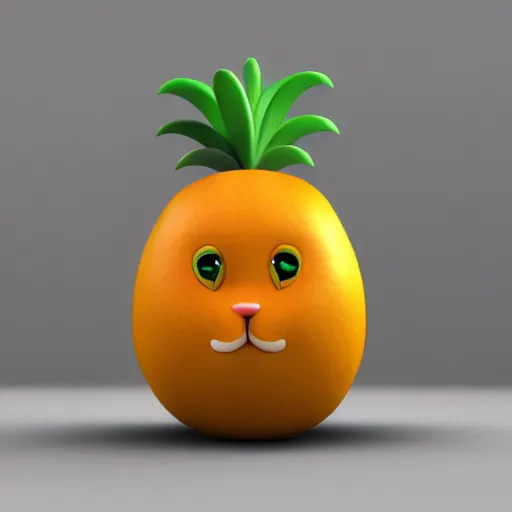 Prompt: multicolor 3 d render of funny cat as mango fruit by blender guru created at modern world in 4 k ultra high resolution, with funny feeling