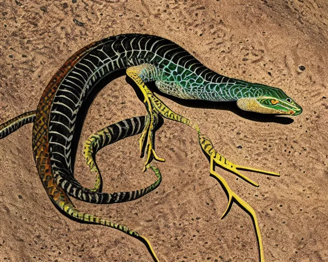 Image similar to langford's basilisk, art by national geographic, telephoto, nature photography