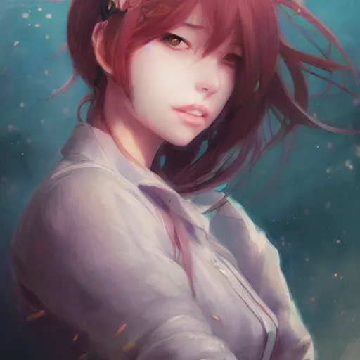 Image similar to beautiful anime portrait by Stanley Artgerm Lau, WLOP, Rossdraws, James Jean, Andrei Riabovitchev, Marc Simonetti, and Sakimichan, trending on artstation